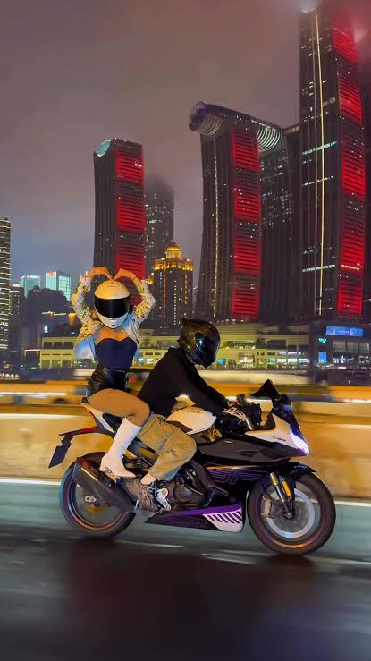 Motorbike shoot on the riverside expressway
