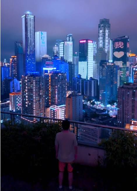 Nanshan Mountain Sunset & Chongqing Skyline